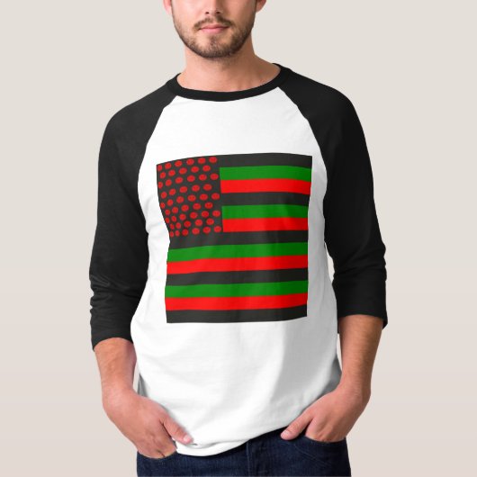 T-shirt Drapeau noir de ZOULOU et vert rouge (Devant)