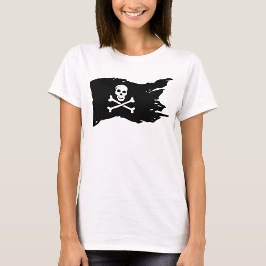 T-shirt Drapeau noir et blanc classique (Devant)