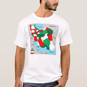 T-shirt drapeau noir politique de carte de pays de l'Iran