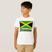 T-shirt Drapeau, noir, vert et jaune de la Jamaïque (Devant entier)