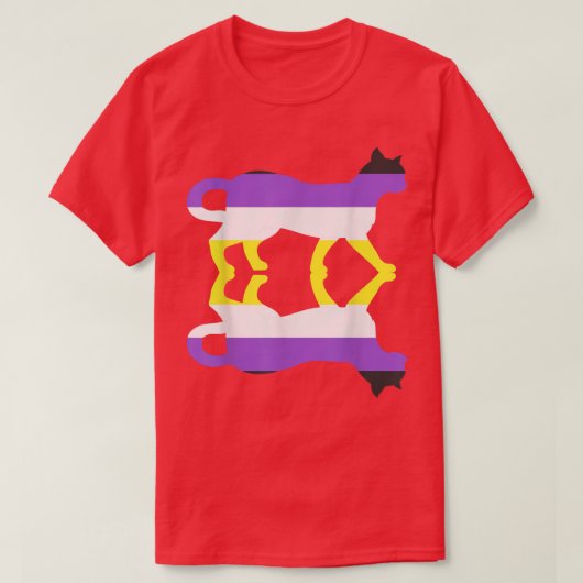 T-shirt Drapeau non binaire Animal Chat Troisième genre LG (Design devant)