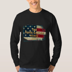 T-shirt Drapeau North Dakota Et Us