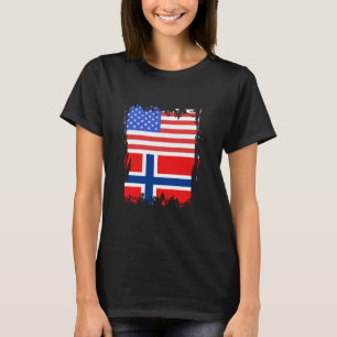 T-shirt Drapeau Norvège États-Unis Amérique Racines Norvég