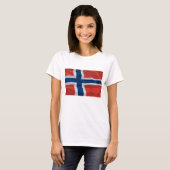 T-shirt Drapeau Norvège Rouge Et Bleu (Devant entier)