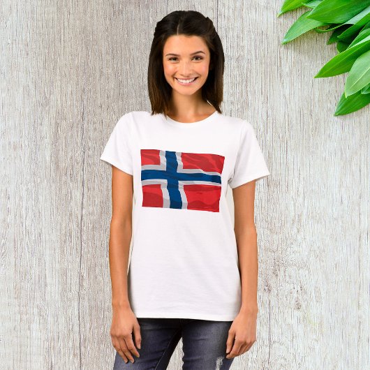 T-shirt Drapeau Norvège Rouge Et Bleu