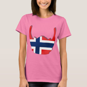 T-shirt Drapeau norvégien de casque de la Norvège Viking