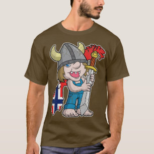 T-shirt Drapeau norvégien de la carte Norvège