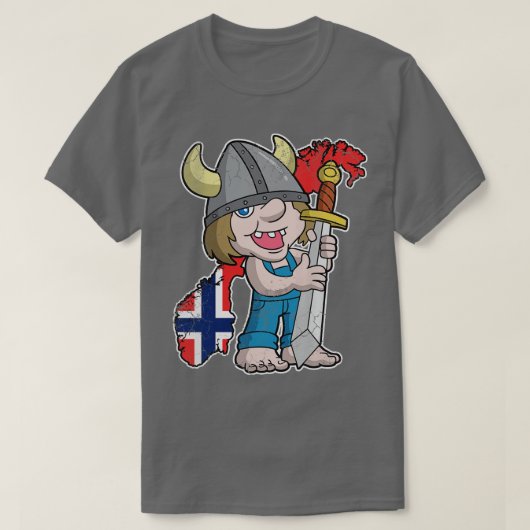 T-shirt Drapeau norvégien de la carte Norvège (Design devant)