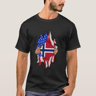 T-shirt Drapeau norvégien de sang intérieur de moi fier No