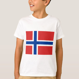 T-shirt Drapeau norvégien fait sur commande (Norske Flagg)