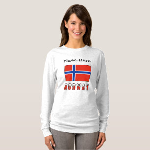 T-shirt Drapeau norvégien Norvège Personnalisation noire 
