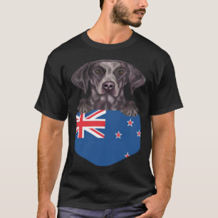 T-shirt Drapeau Nouvelle-Zélande Allemand Pointer Dog en