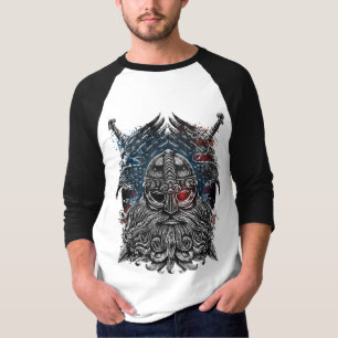 T-shirt Drapeau Odin corbeaux et épées Viking Mythologie U