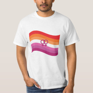 T-shirt Drapeau ondoyant de fierté d'amour lesbien au couc