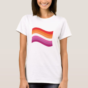 T-shirt Drapeau ondoyant de la fierté des lesbiennes au co