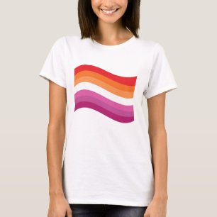 T-shirt Drapeau ondoyant de la fierté des lesbiennes au co
