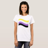 T-shirt Drapeau ondulant non binaire (Devant entier)