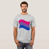 T-shirt Drapeau ondulé de la fierté bisexuelle (Devant entier)
