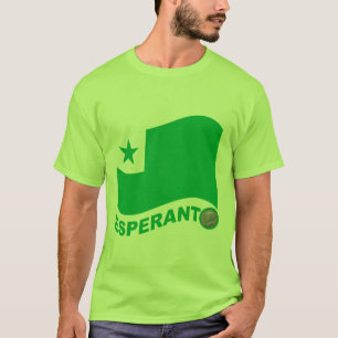 T-shirt Drapeau ondulé espéranto + texte et zamenhof,