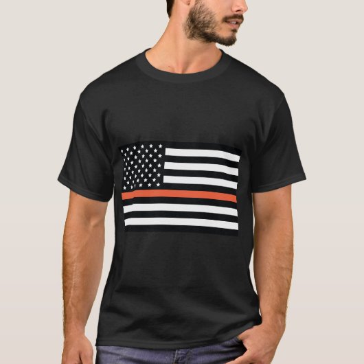 T-shirt Drapeau orange, Drapeau américain avec rayure oran (Devant)