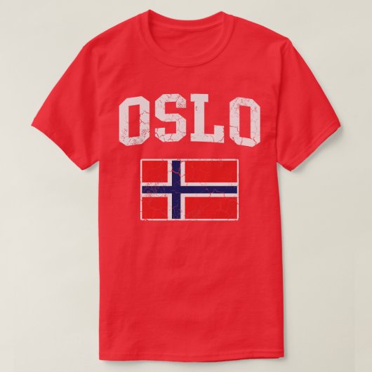 T-shirt Drapeau Oslo Norvège Norge norvégienne (Design devant)