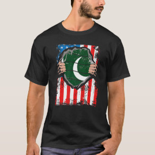 T-shirt Drapeau pakistanais-américain Grown Patriot Pakist