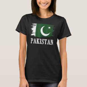 T-shirt Drapeau pakistanais vintage I Love Pakistan