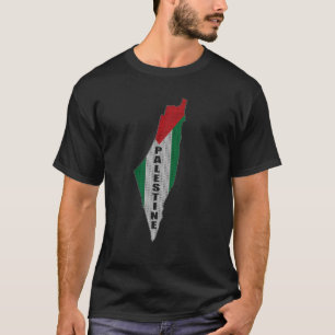T-shirt Drapeau Palestinien Et Carte Palestine Fierté Cool