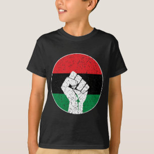 T-shirt Drapeau panafricain Poing, histoire noire afro-amé