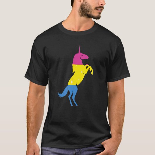 T-shirt Drapeau Pansexualité Unicorne Pan Pride Mois Lgbtq (Devant)