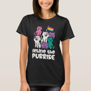 T-shirt Drapeau Pansexuel Feline Purride Cats Pan Pride L