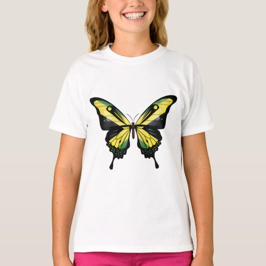 T-shirt Drapeau papillon de la Jamaïque (Devant)