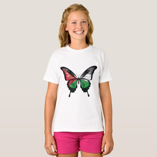 T-shirt Drapeau papillon de la Palestine (Devant entier)