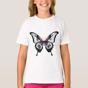 T-shirt Drapeau papillon noir coréen