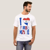 T-shirt Drapeau Paraguay élégant I LOVE YERBA MATE (Devant entier)