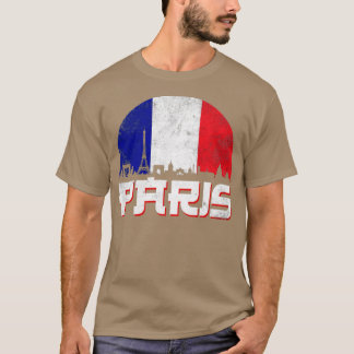 T-shirt Drapeau Paris Skyline France