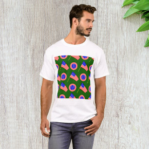 T-shirt Drapeau patriotique américain Motif sur vert