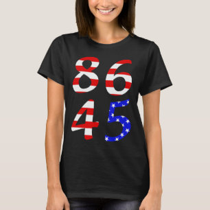 T-shirt Drapeau patriotique anti-Trump 86 45 en détresse p