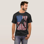 T-shirt Drapeau Patriotique Baseball Softball 4 Juillet Jo (Devant entier)