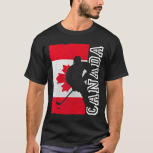 T-shirt Drapeau patriotique canadien de hockey
