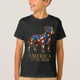 T-shirt Drapeau patriotique de pitbull Usa America 1776-20