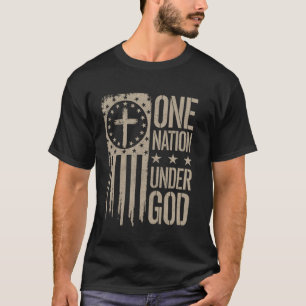 T-shirt Drapeau patriotique du 4 juillet une nation sous D