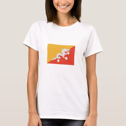 T-shirt Drapeau patriotique du Bhoutan (Devant)