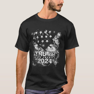 T-shirt Drapeau patriotique Trump 2024 USA Save America