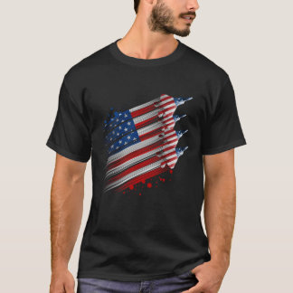 T-shirt Drapeau Patriotique USA Jets Boys 4 juillet