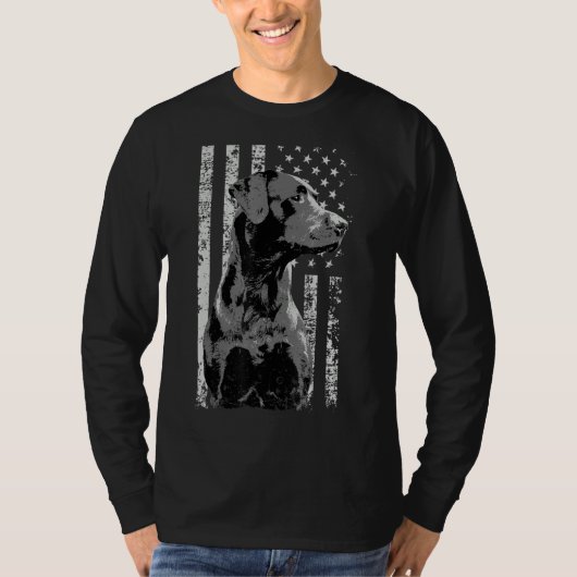 T-shirt Drapeau Patriotique Usa Noir Labrador Pour Les Pro (Devant)
