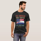 T-shirt Drapeau Pays-Bas Américain Demi-Américain Néerland (Devant entier)