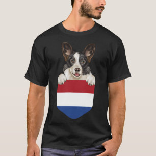 T-shirt Drapeau Pays-Bas Cardigan Welsh Corgi Chien En Poc