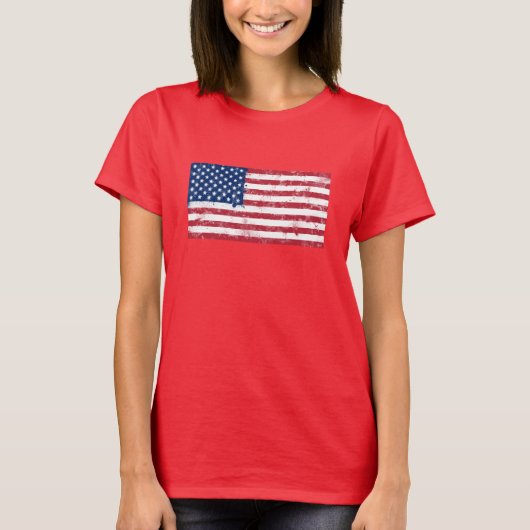 T-shirt Drapeau peint des Etats-Unis (Devant)