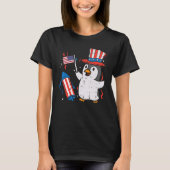 T-shirt Drapeau Penguin Us Casquette mignon 4 juillet Patr (Devant)
